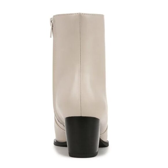 🆕FRANCO SARTO Vittorio Western Zip Bootie Ankle Boot 8 Off White - Picture 3 of 13